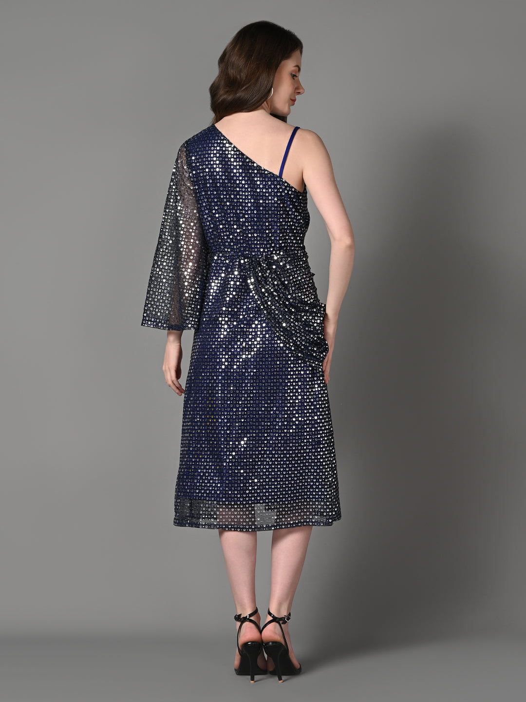 Embellished Blue Layered Party dress