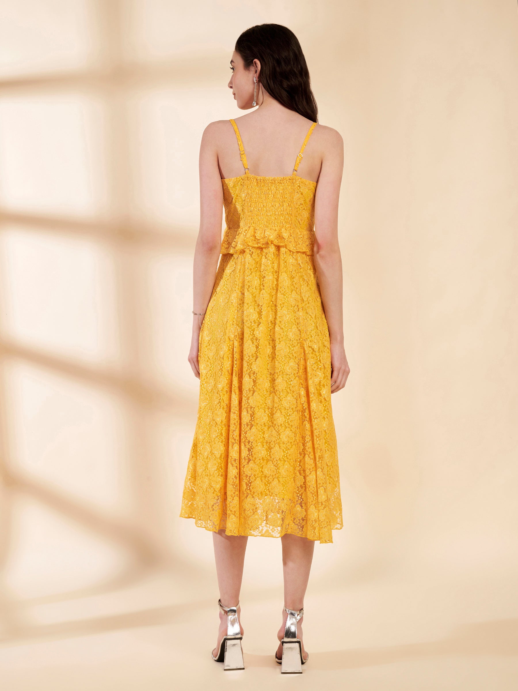 Paneled Lace Dress