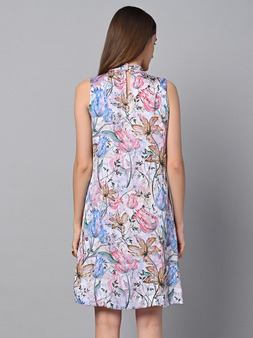Fancy Floral Printed Flared Dress