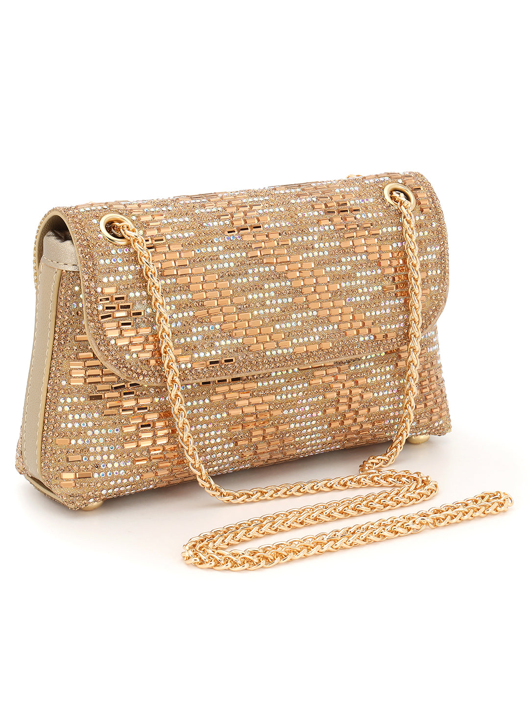 Embellished Golden Sling Bag