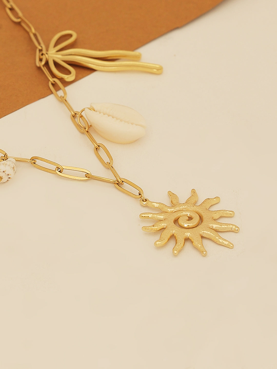 Unisex Gold-Plated Sun Necklace