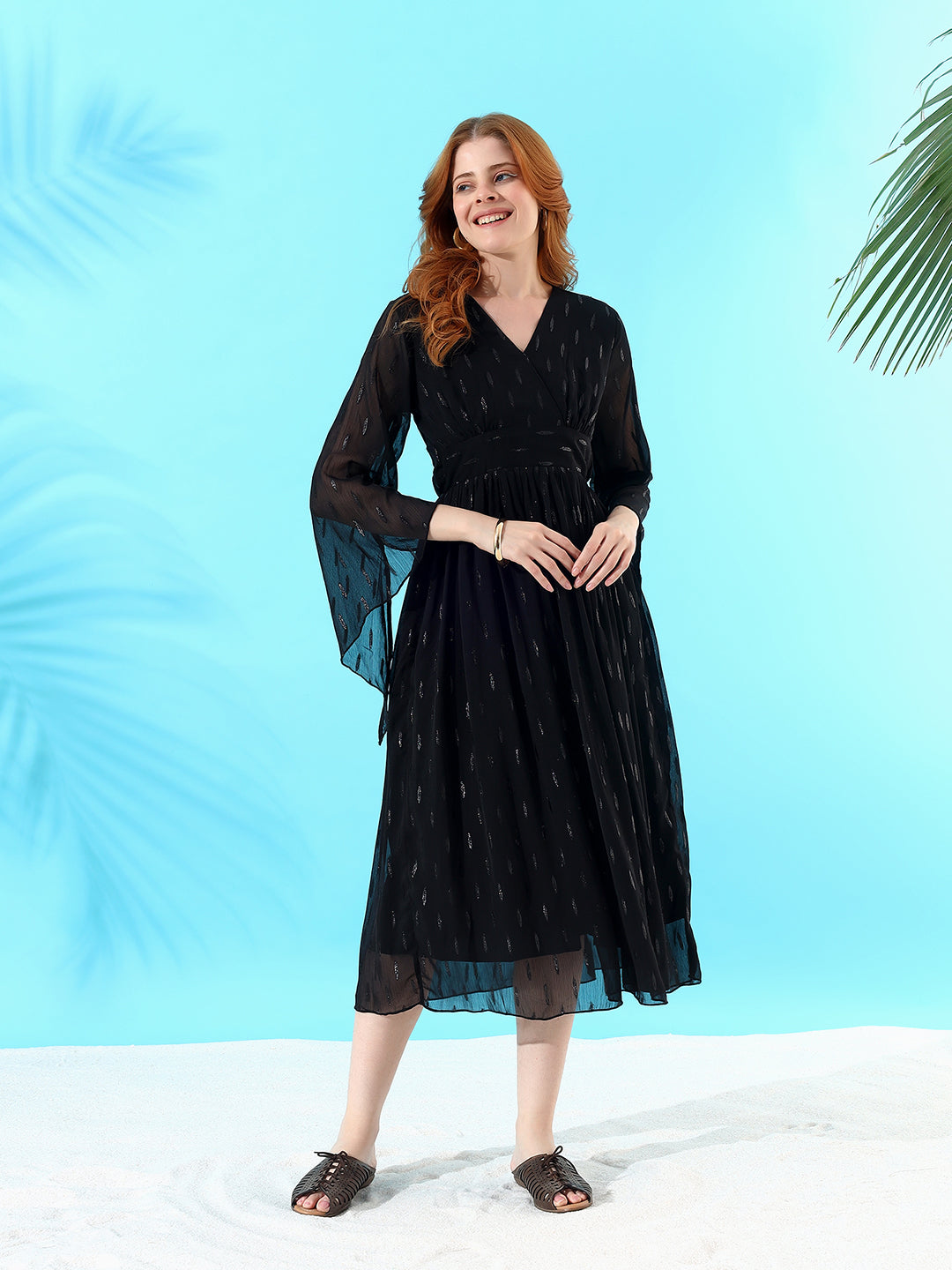Serenity V-neck Fit & Flair Dress