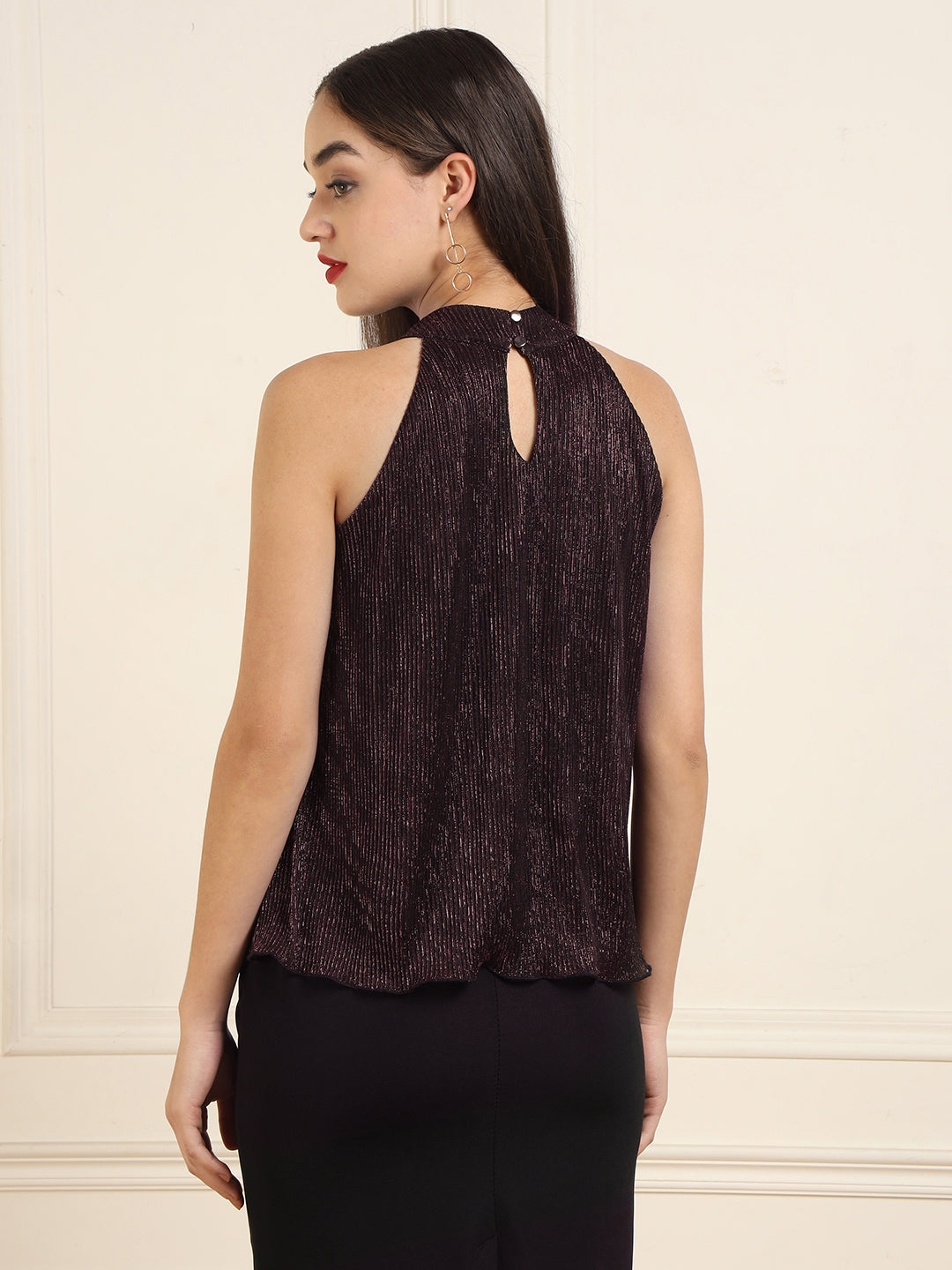 Sleeveless Fancy Wine Top