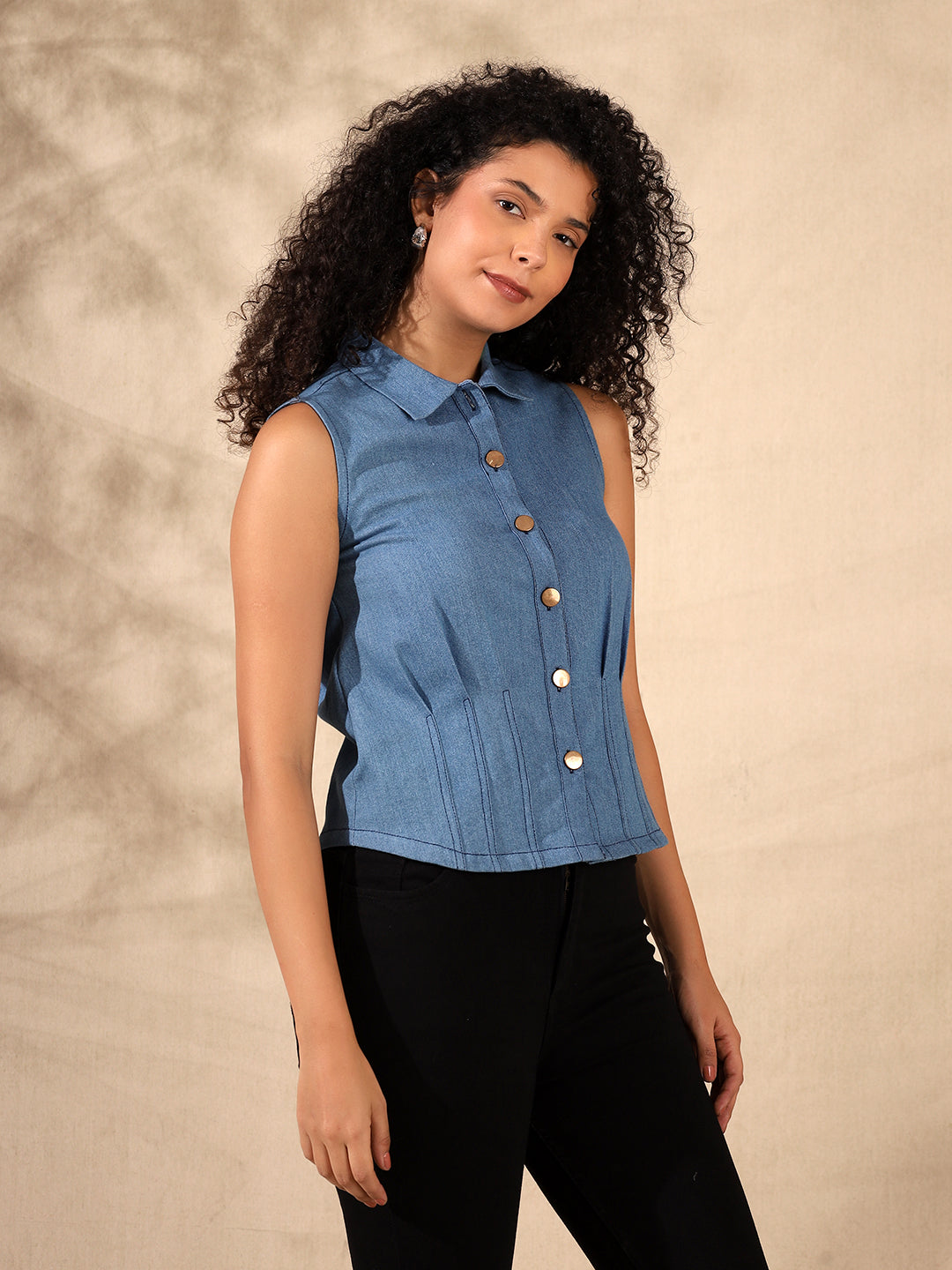Denim Shirt Top