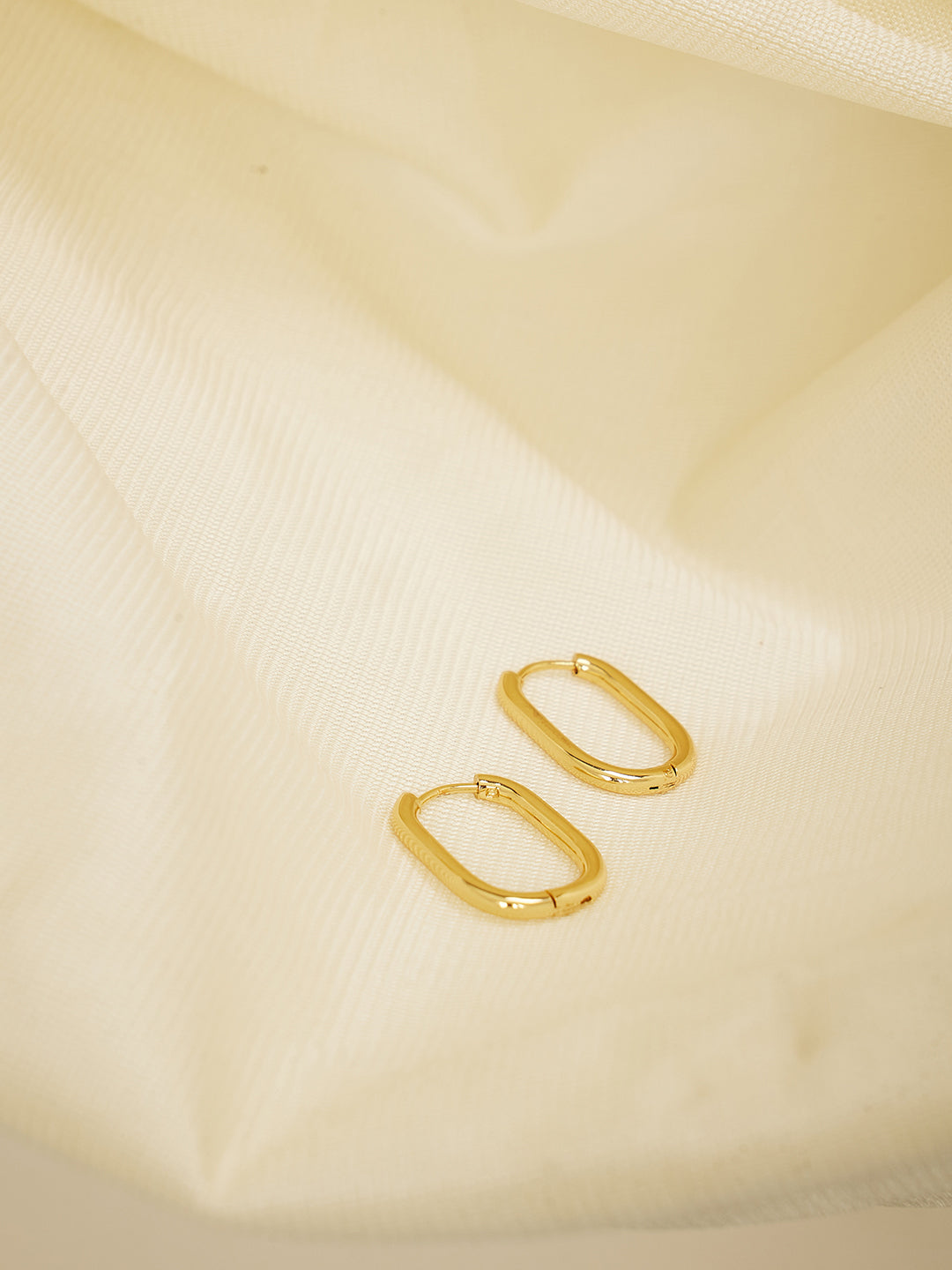 Gold-Plated Square Hoop Earrings