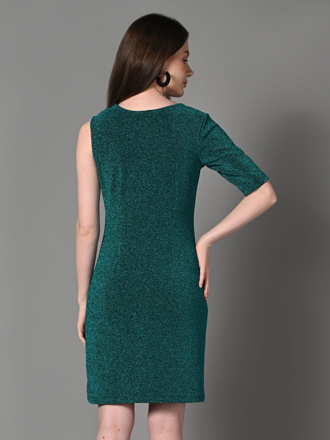 Embellished Green Fitted Short Dress