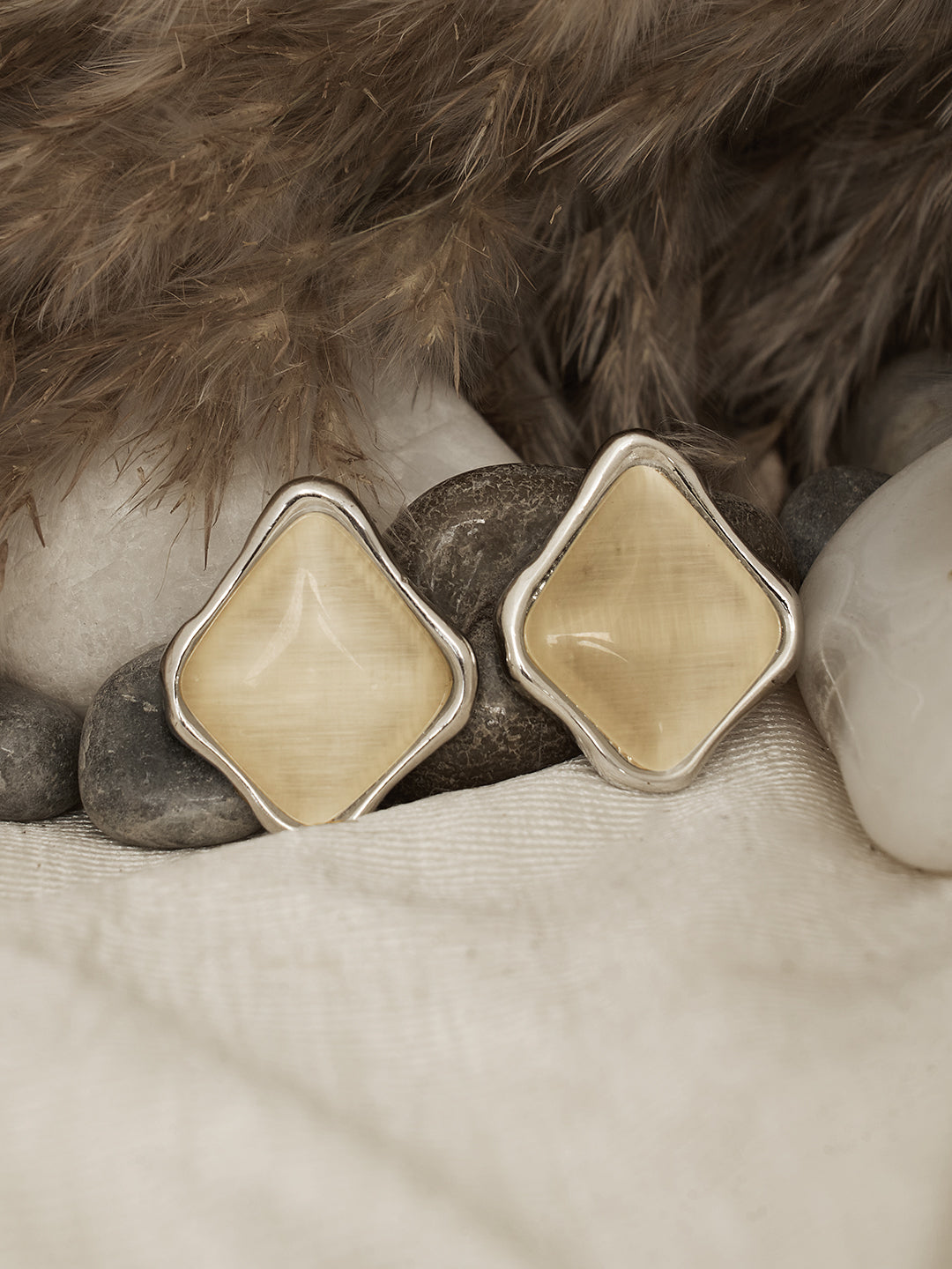 Stainless Steel Silver Studs Earrings