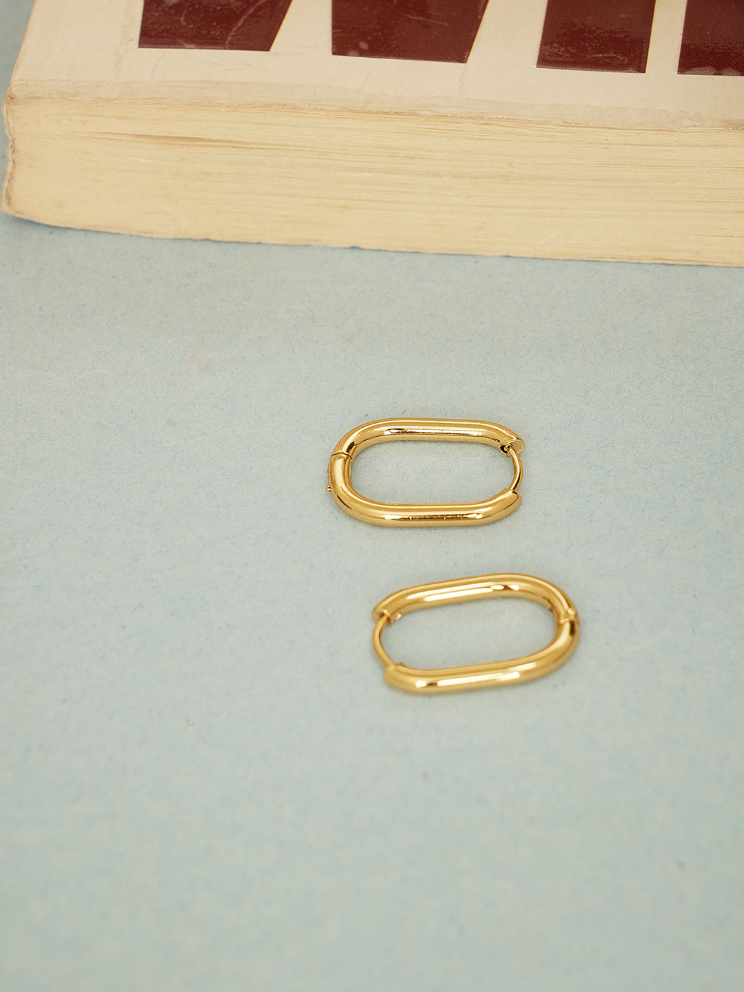 Gold-Plated Square Hoop Earrings