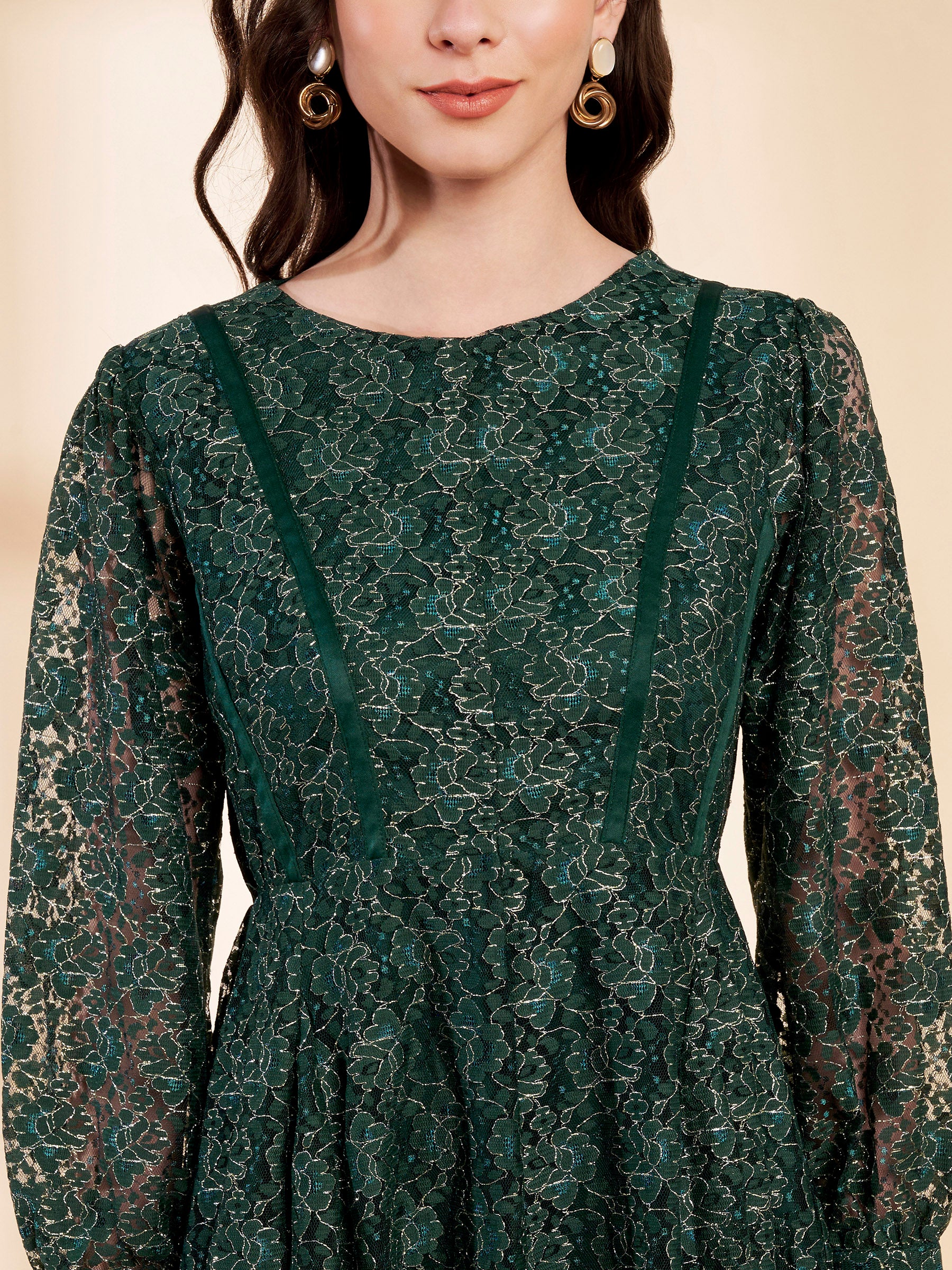 Paneled Lace Dress