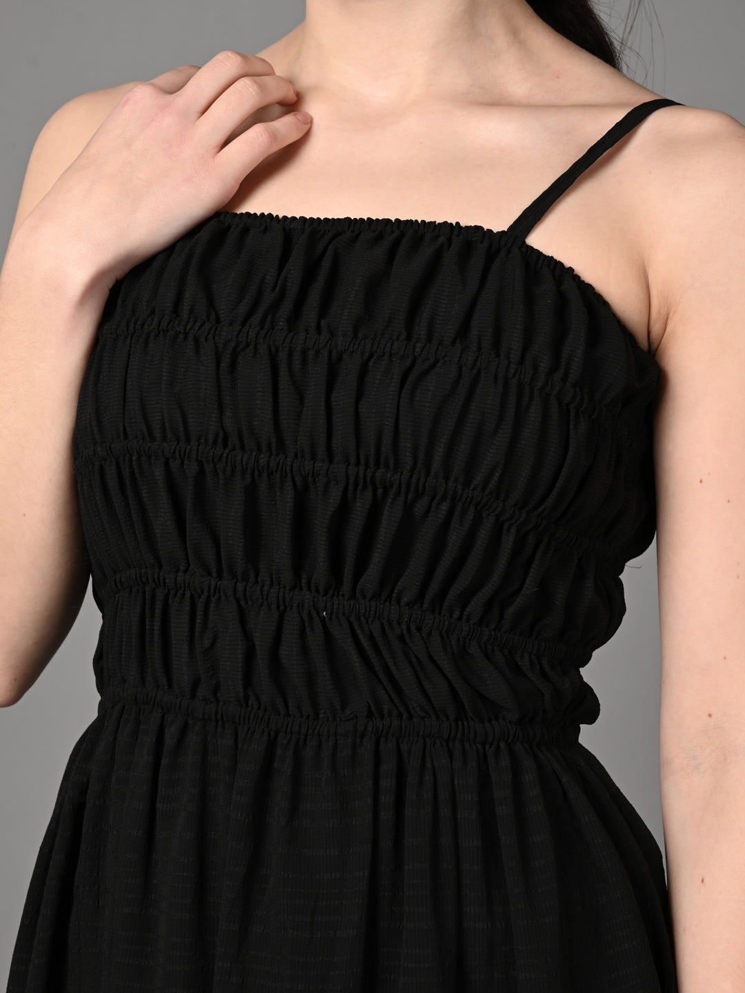 Classy Black Flared A - Line Dress