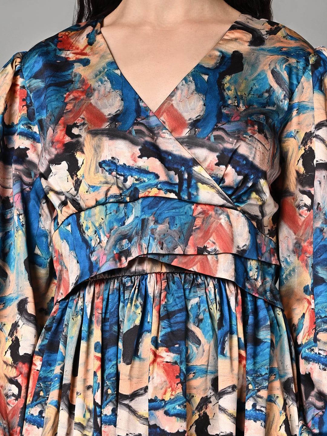 Stylish Printed Pleated Dress