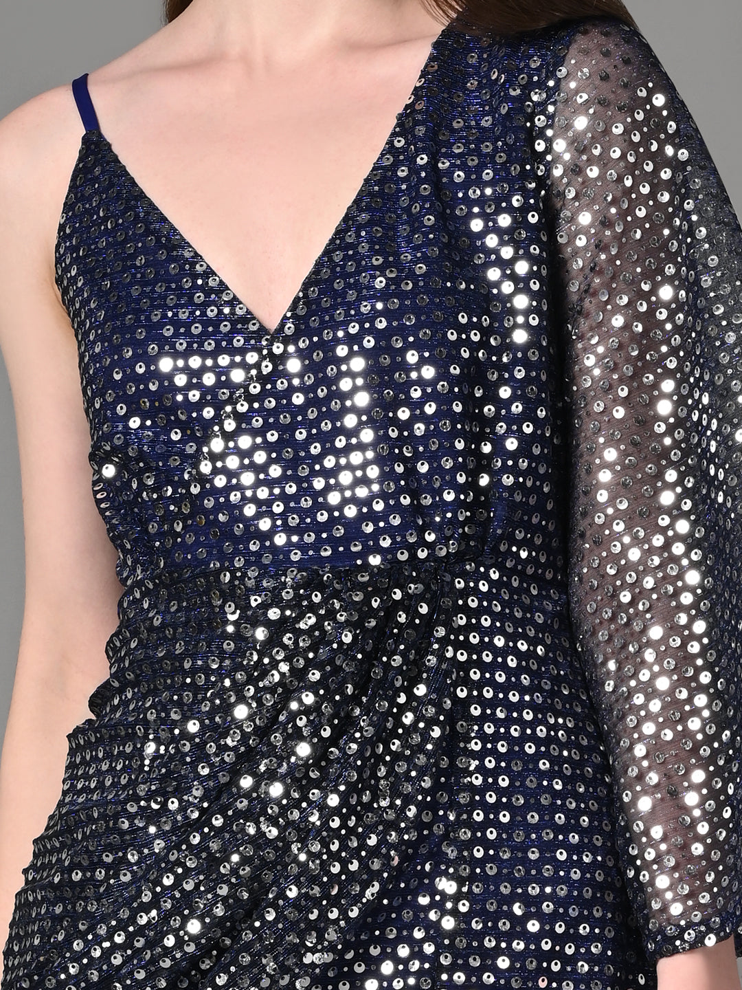 Embellished Blue Layered Party dress