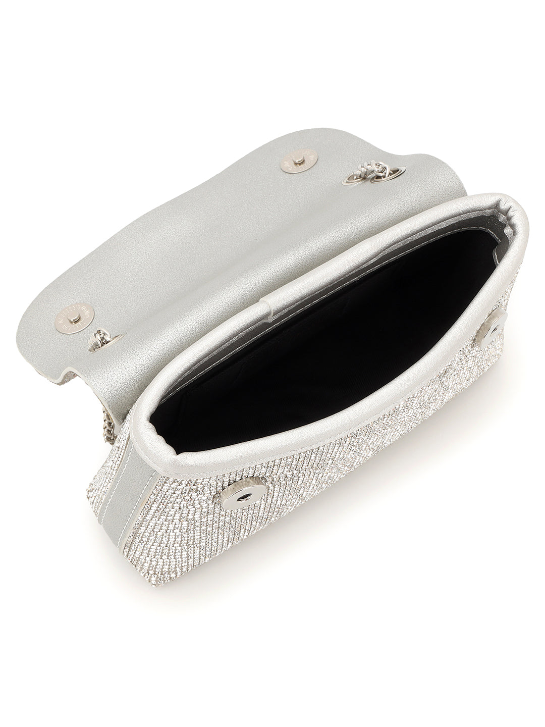Embellished Silver Sling Bag