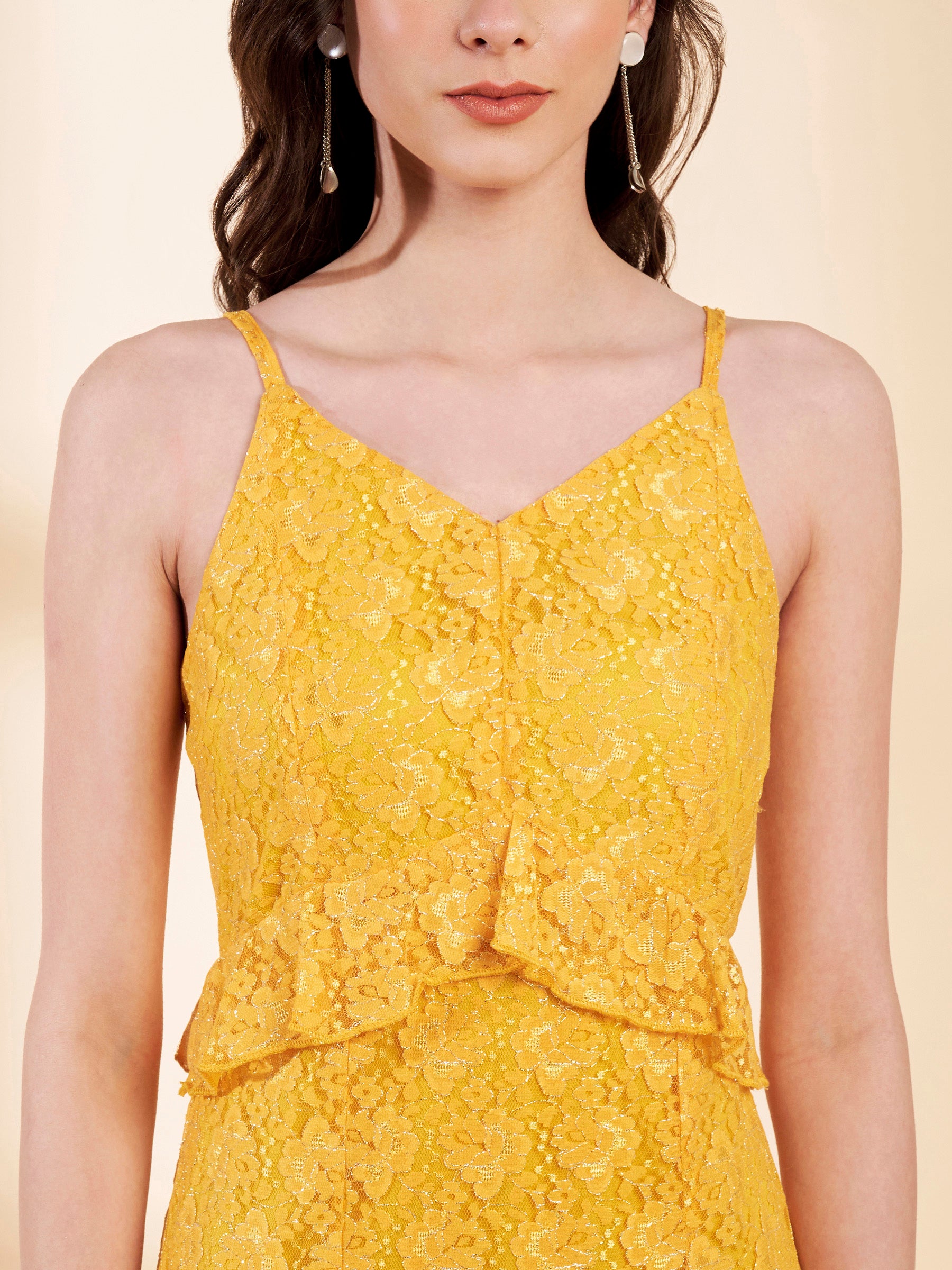 Paneled Lace Dress