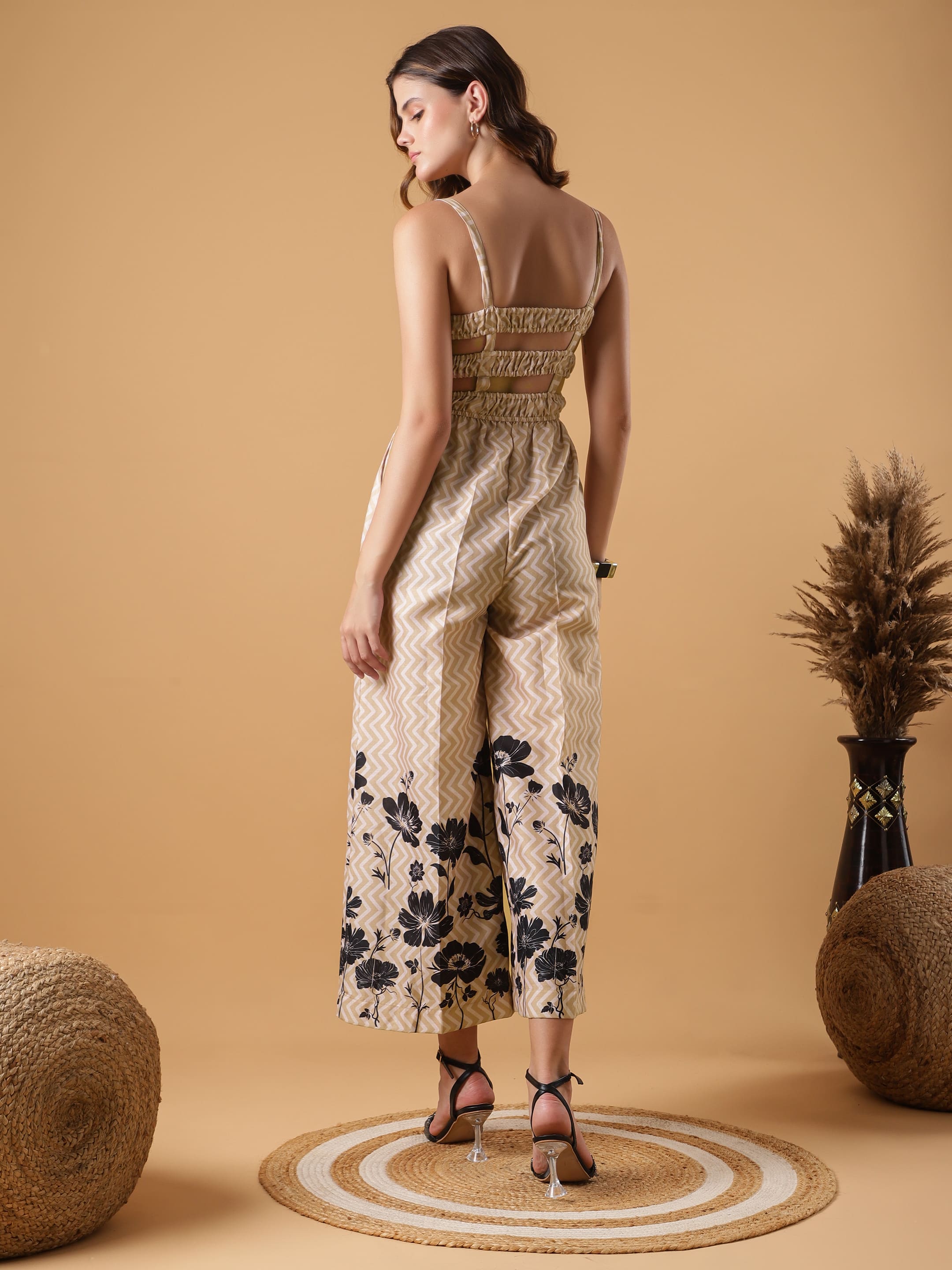 Smocked Strappy Jump suit