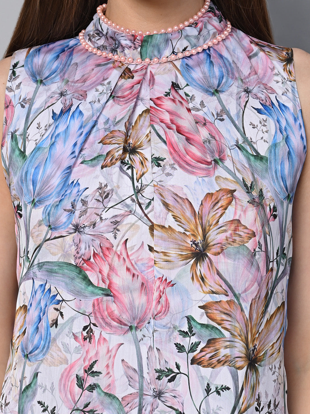 Fancy Floral Printed Flared Dress