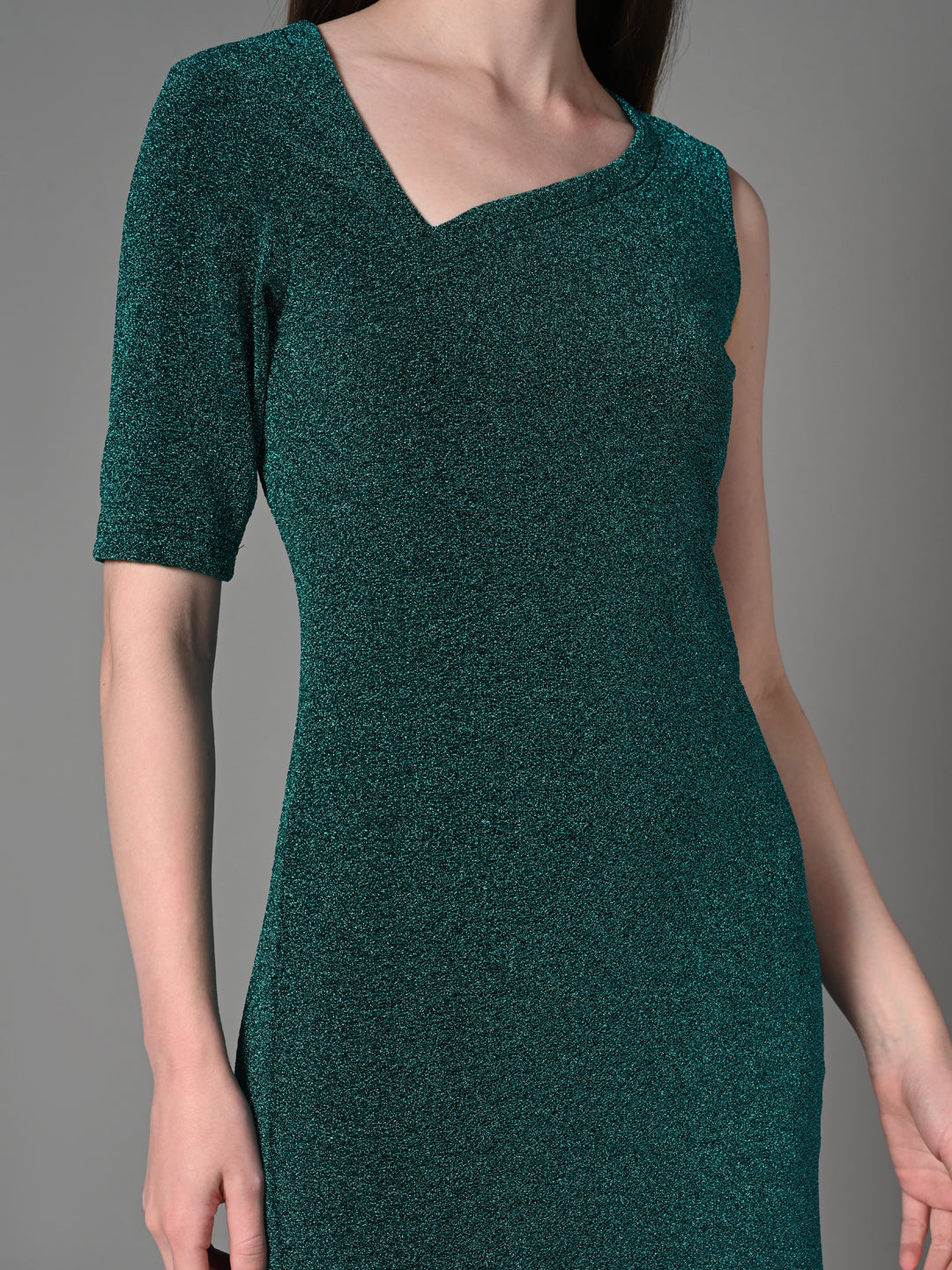 Embellished Green Fitted Short Dress