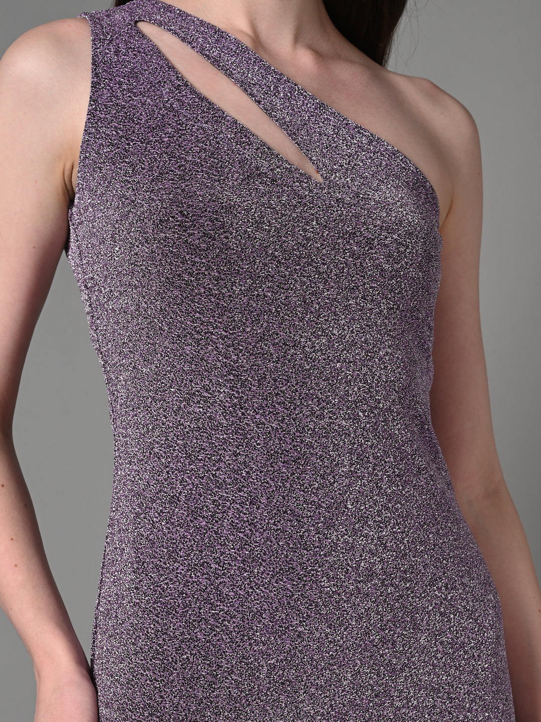 Embellished Purple Fitted Sheath Dress