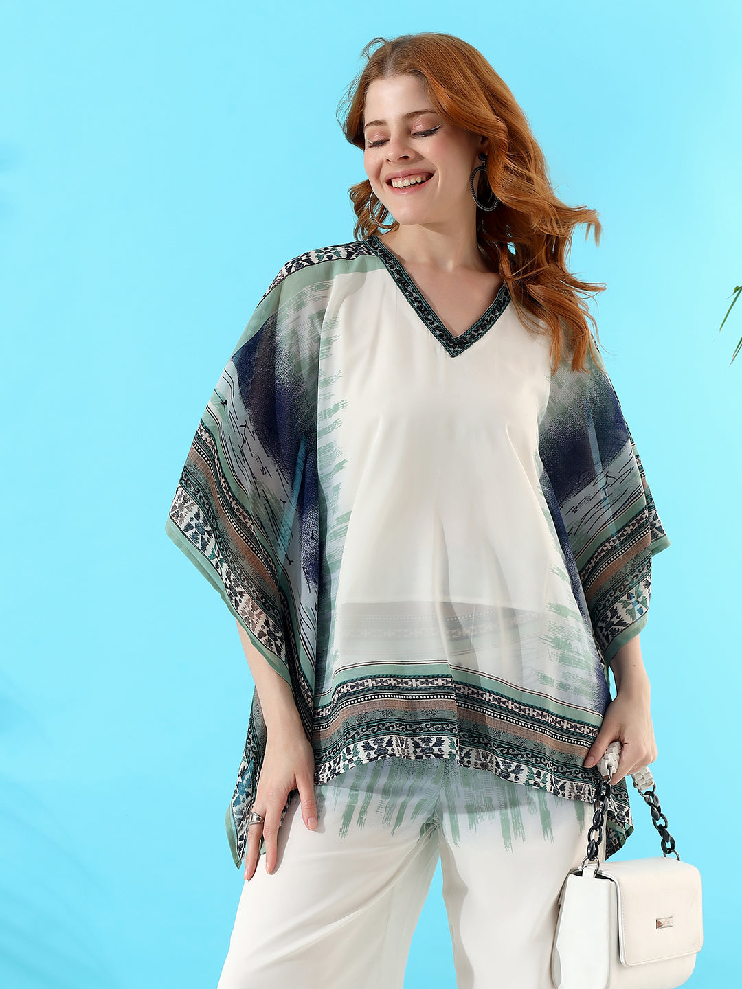 V-neck Printed Coord set