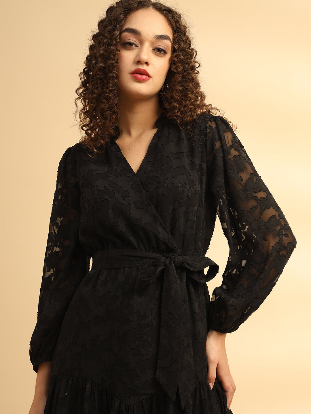 Black Layered A-Line Dress
