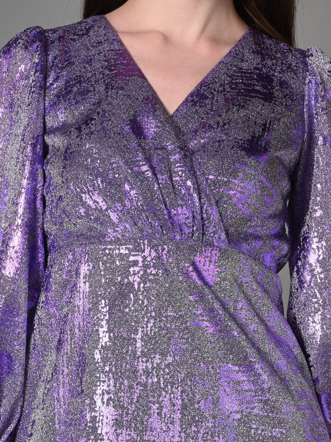 Embellished Lavender Flared Party Dress