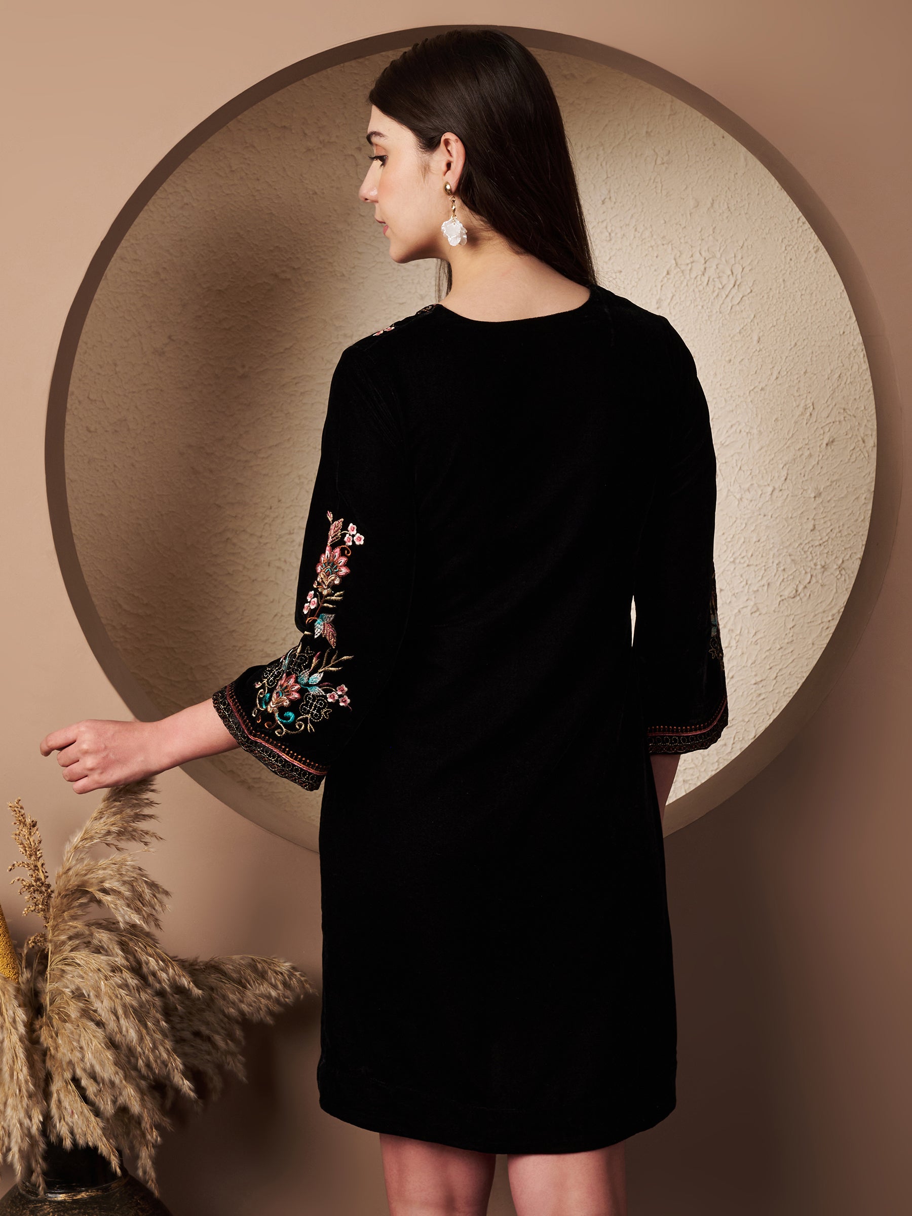 Embroidered Midi Dress