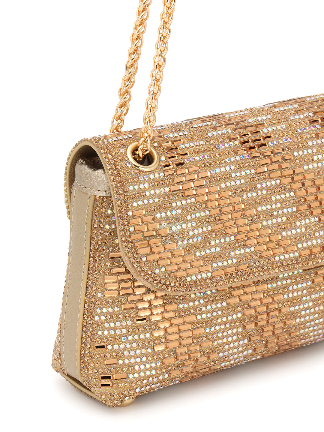 Embellished Golden Sling Bag