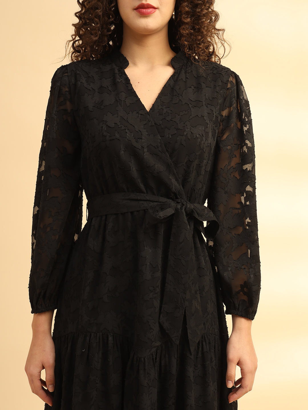 Black Layered A-Line Dress