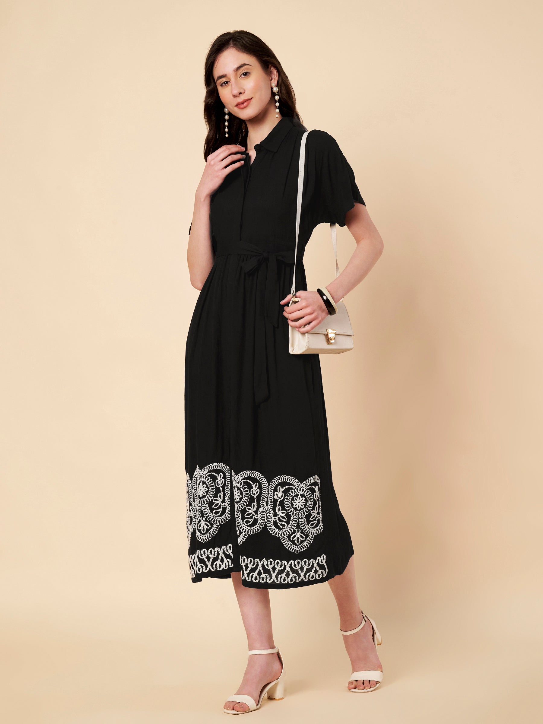 Embroidered Border Dress