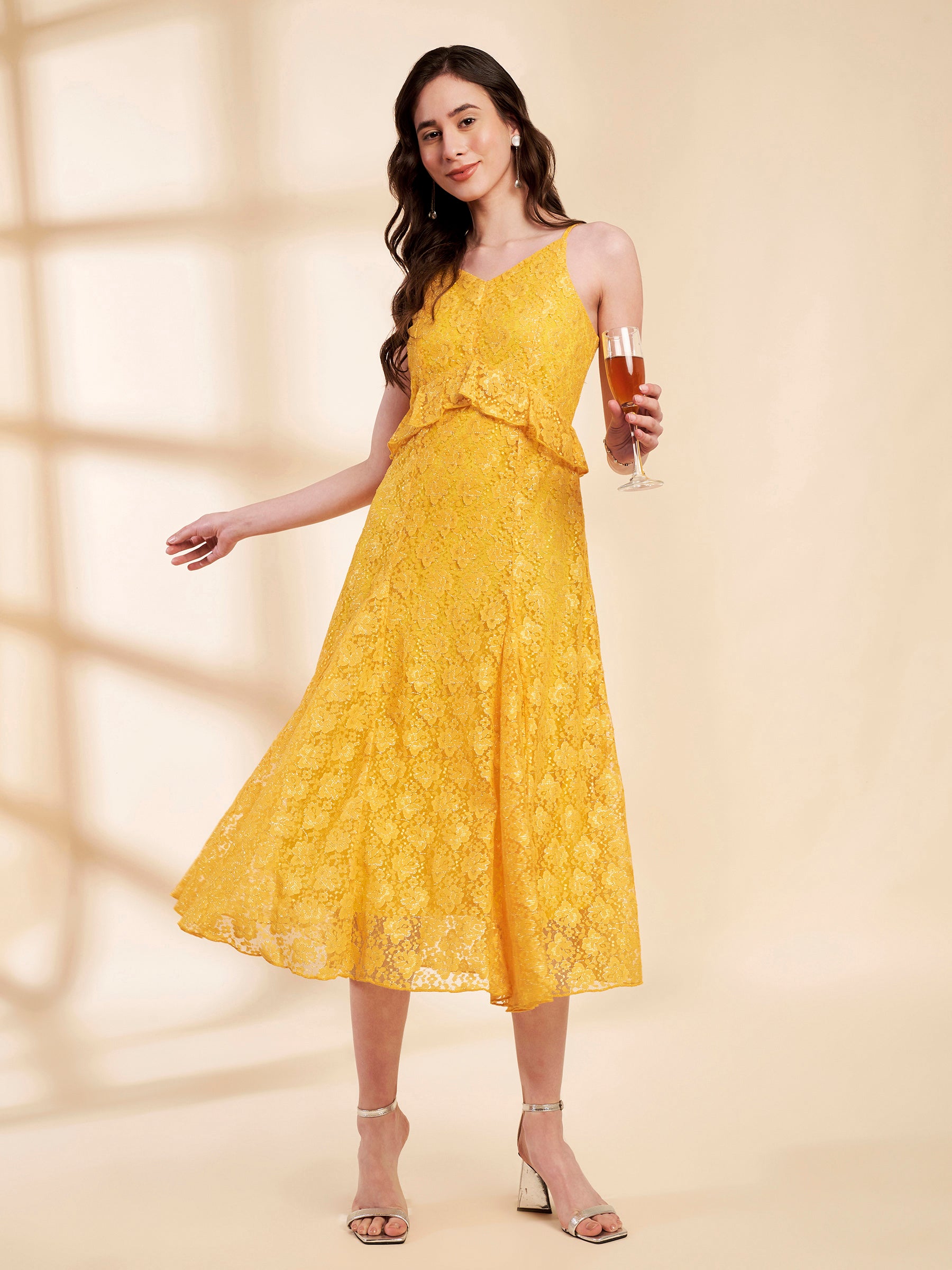 Paneled Lace Dress