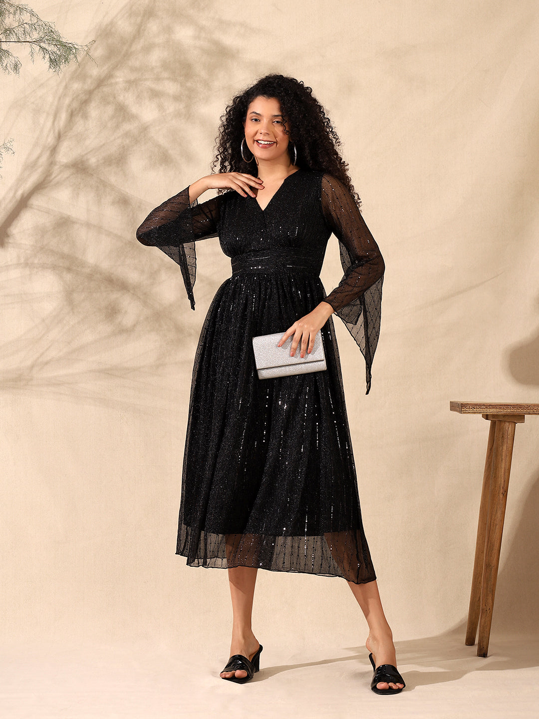 Glitter Fit & Flair Dress