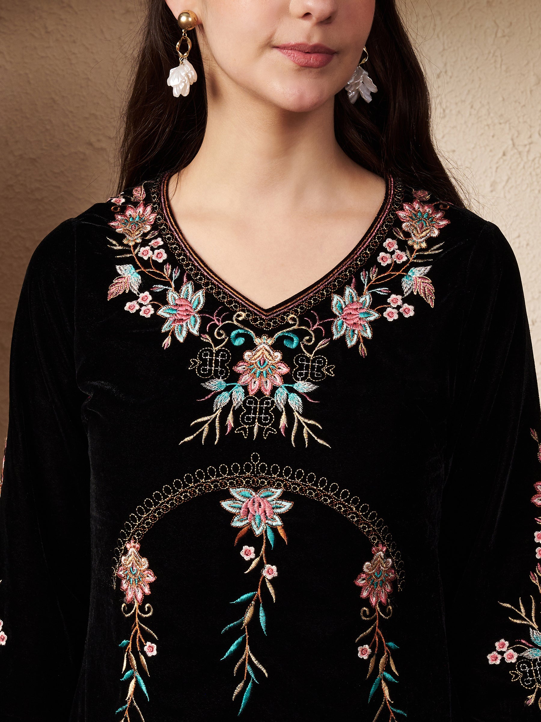 Embroidered Midi Dress