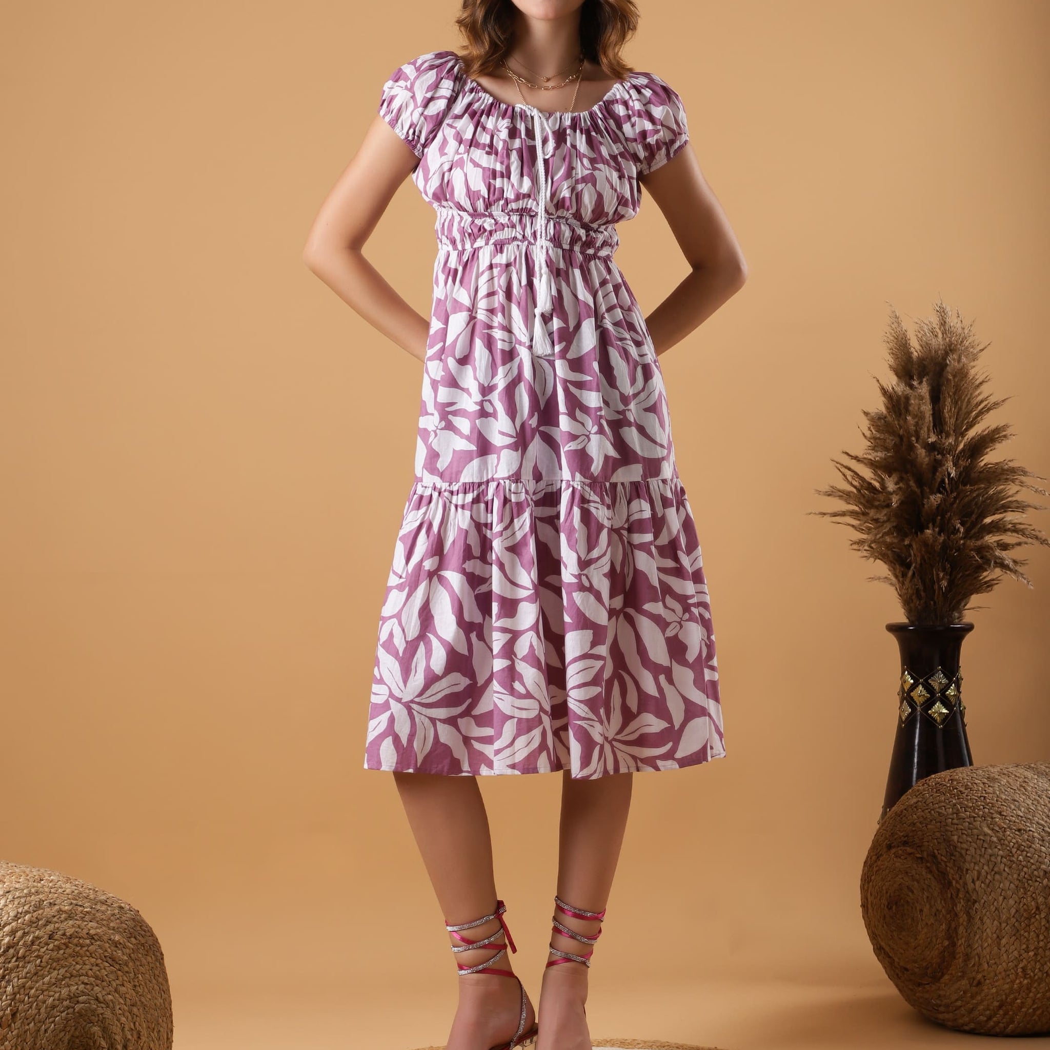 Floral Ruched Dress