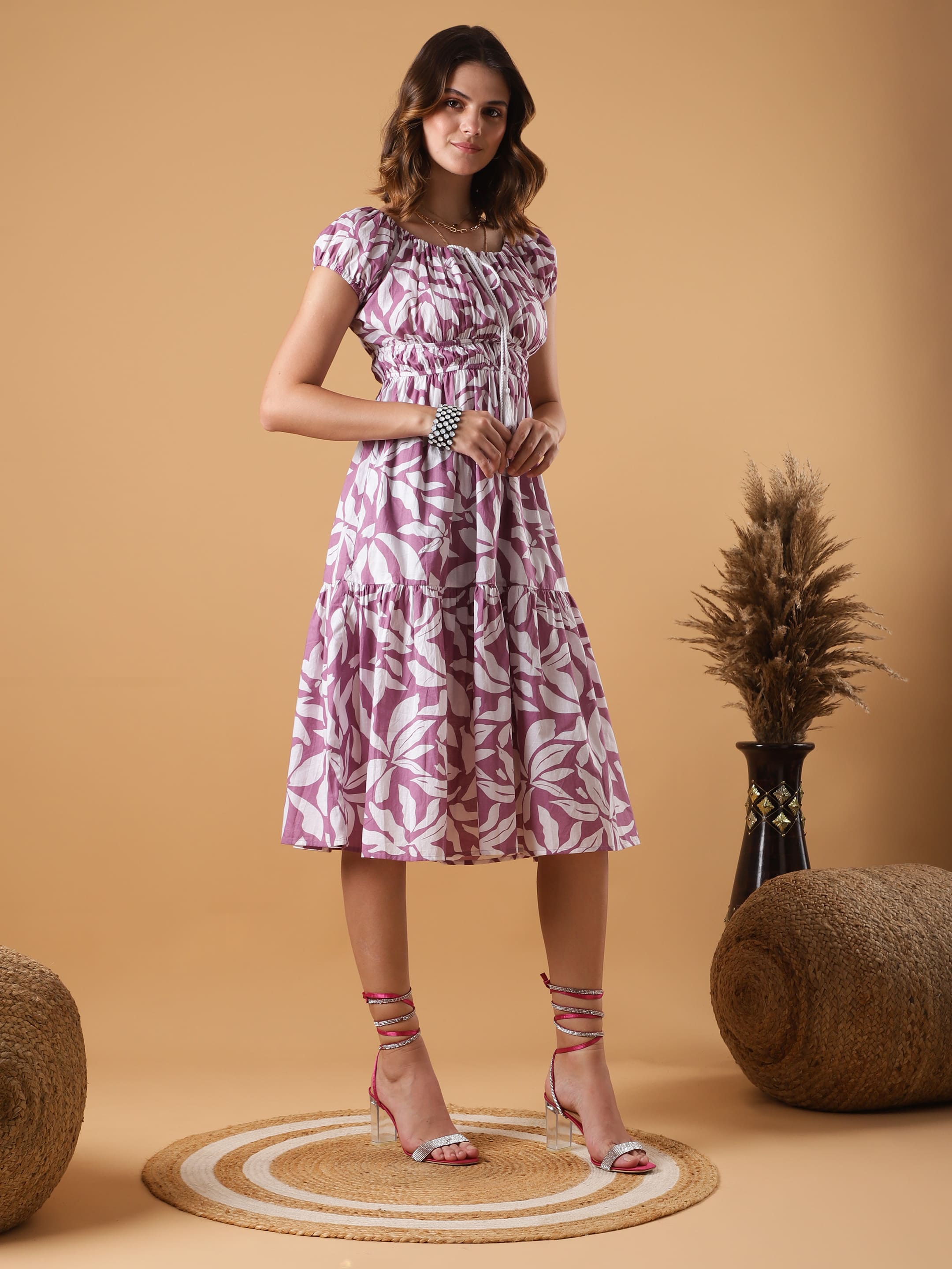 Floral Ruched Dress