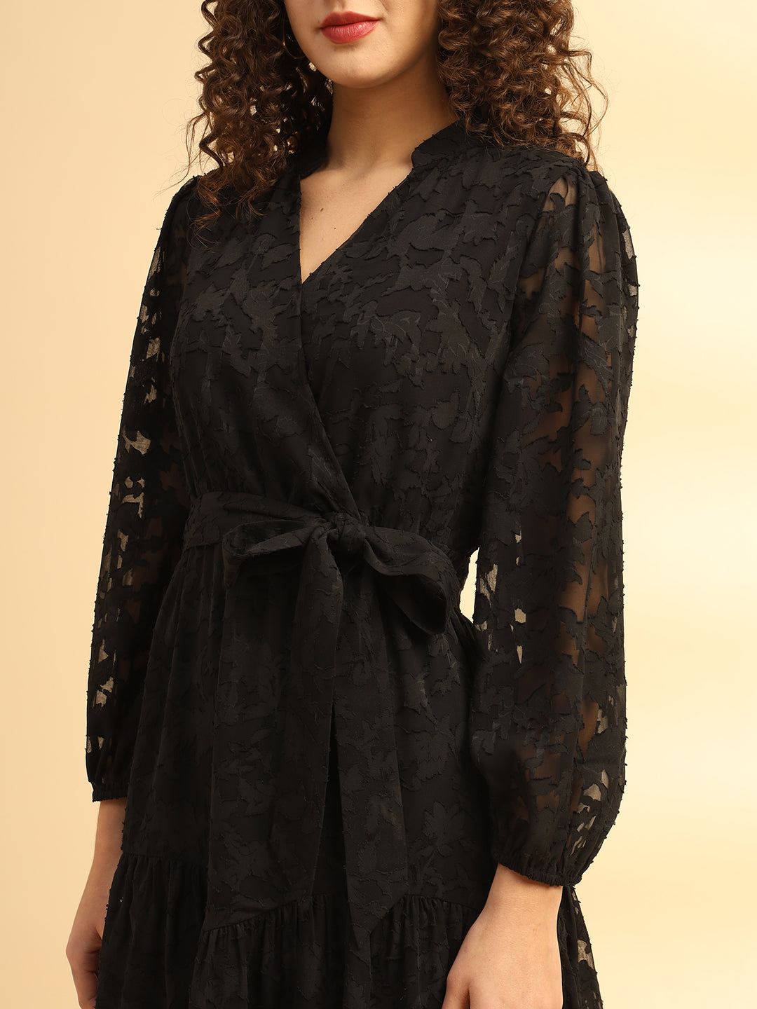 Black Layered A-Line Dress