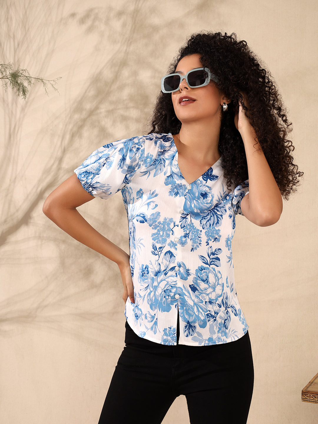 Printed Chiffon Top