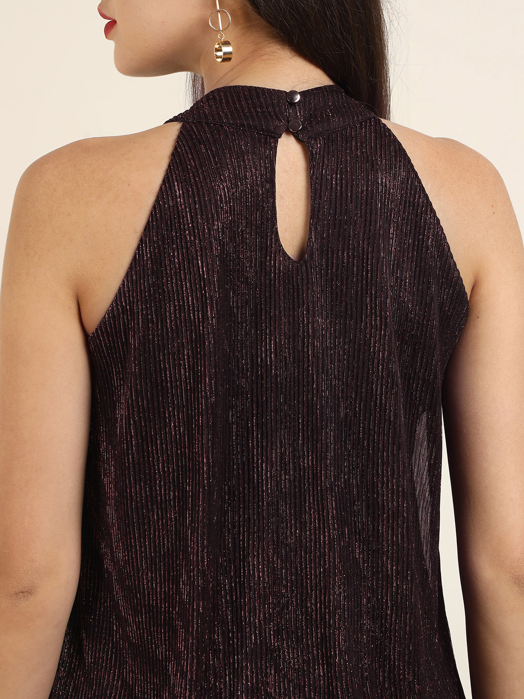 Sleeveless Fancy Wine Top