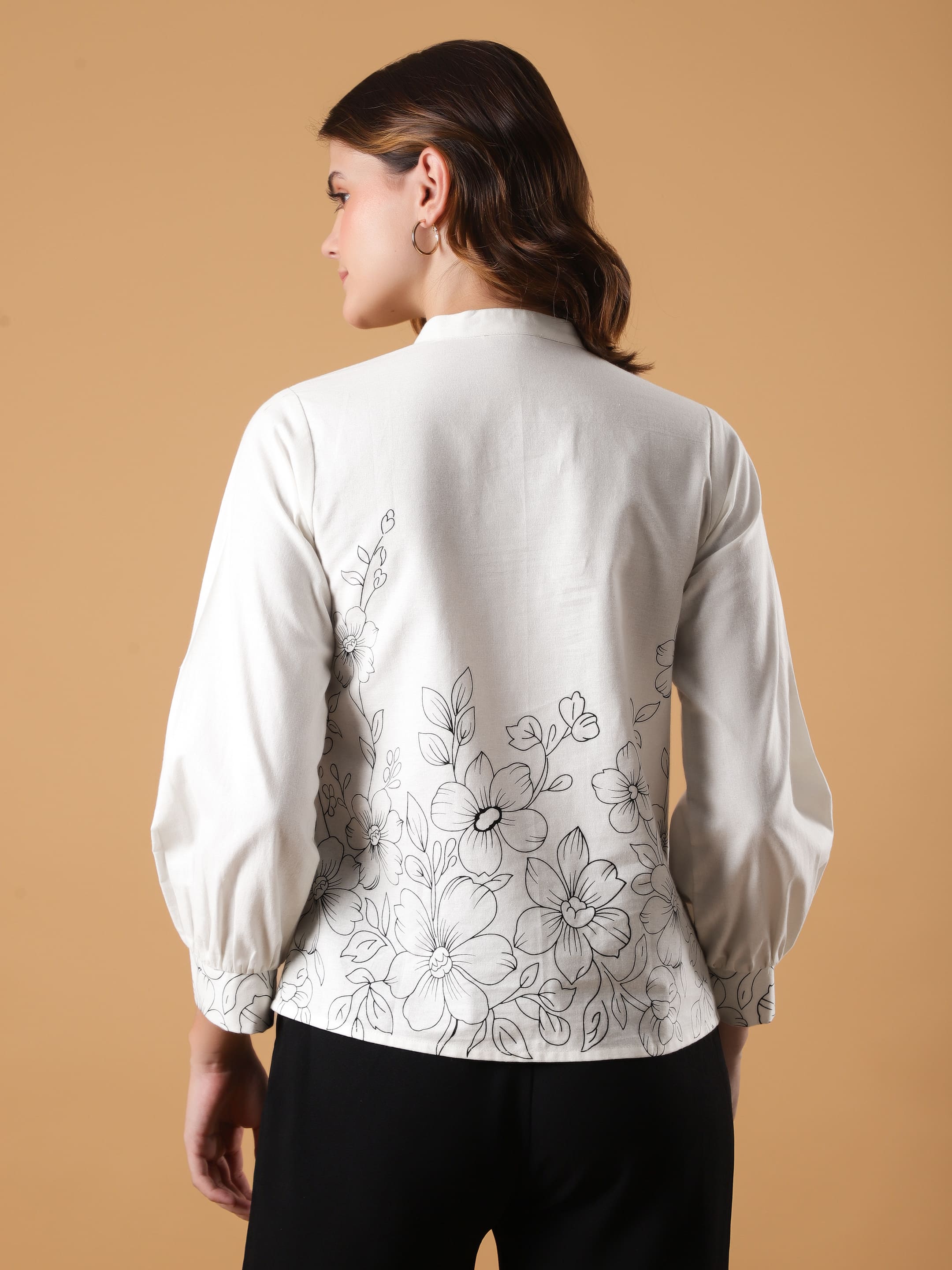 Printed Pin-tuck detailing Top