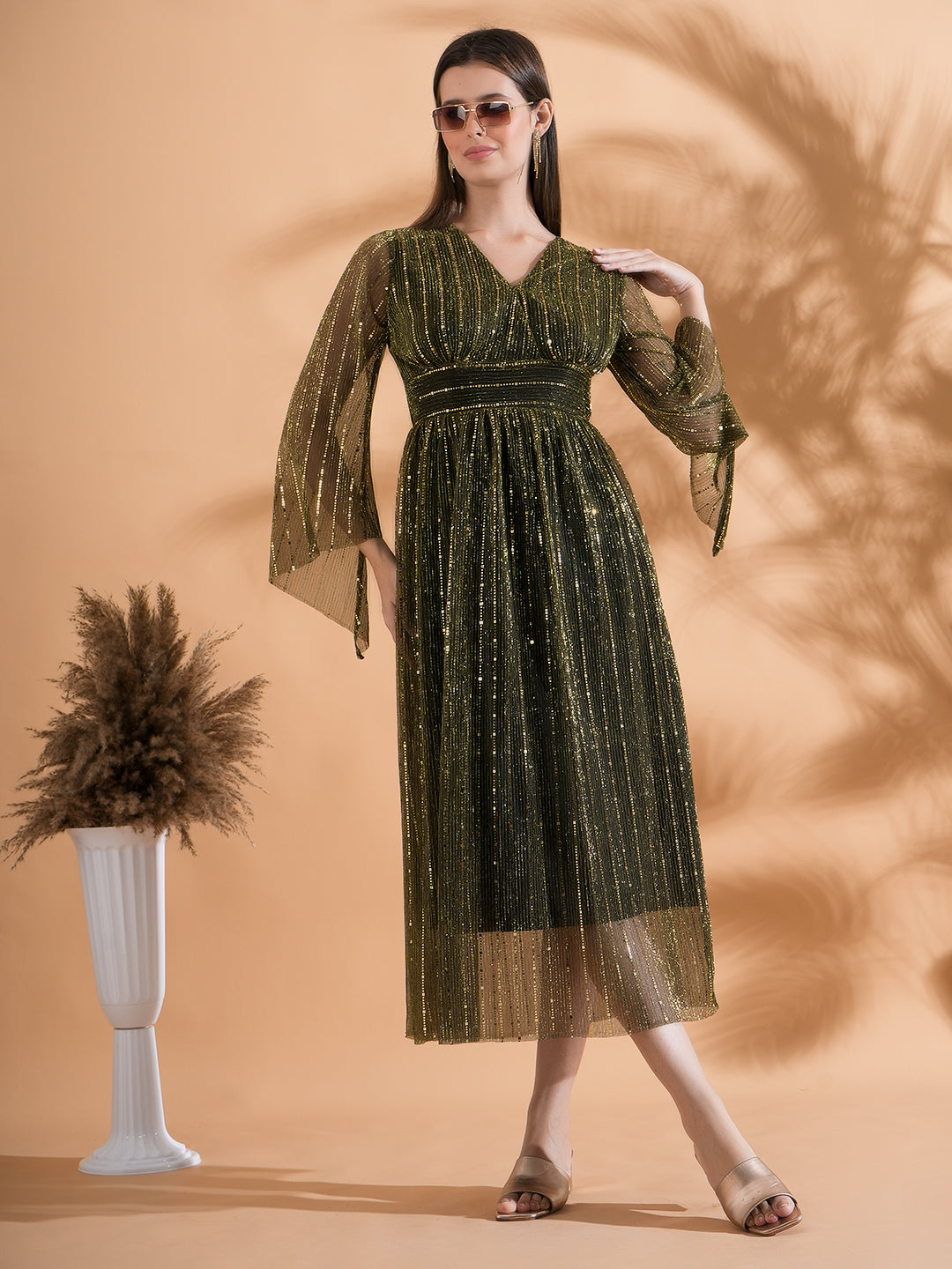 Shimmer Fit & Flair Dress