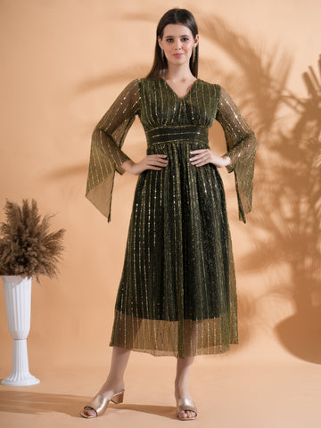 Shimmer Fit & Flair Dress