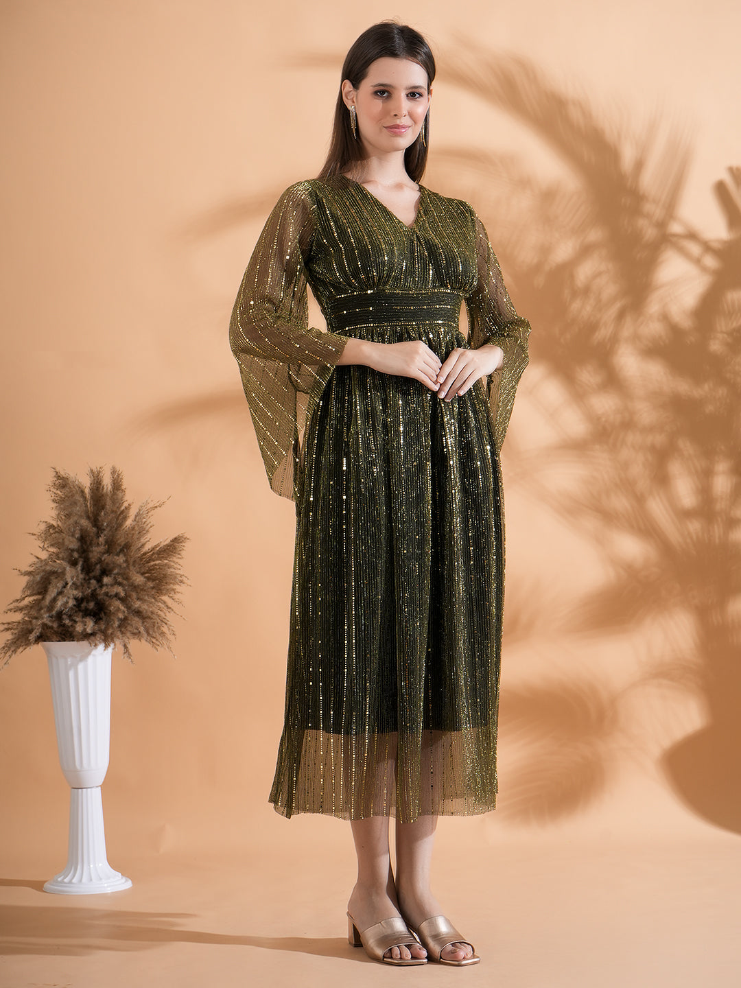 Shimmer Fit & Flair Dress