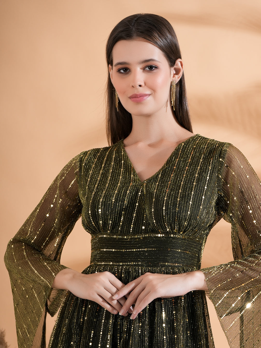 Shimmer Fit & Flair Dress