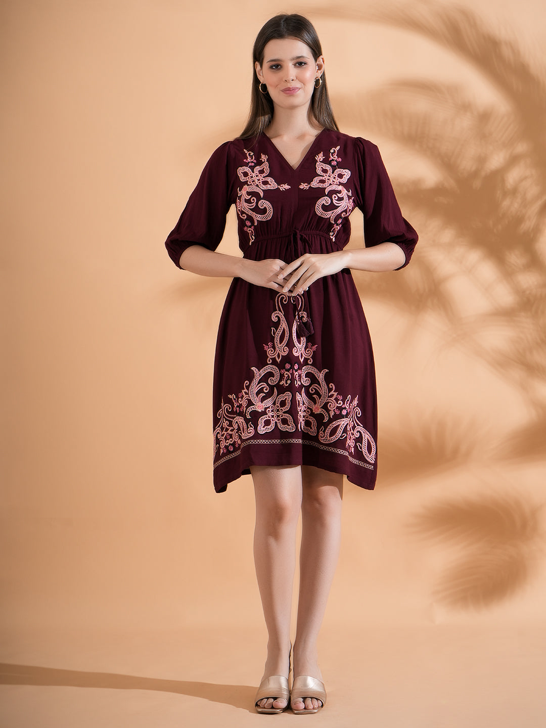 Fit & Flair Embroidered Dress