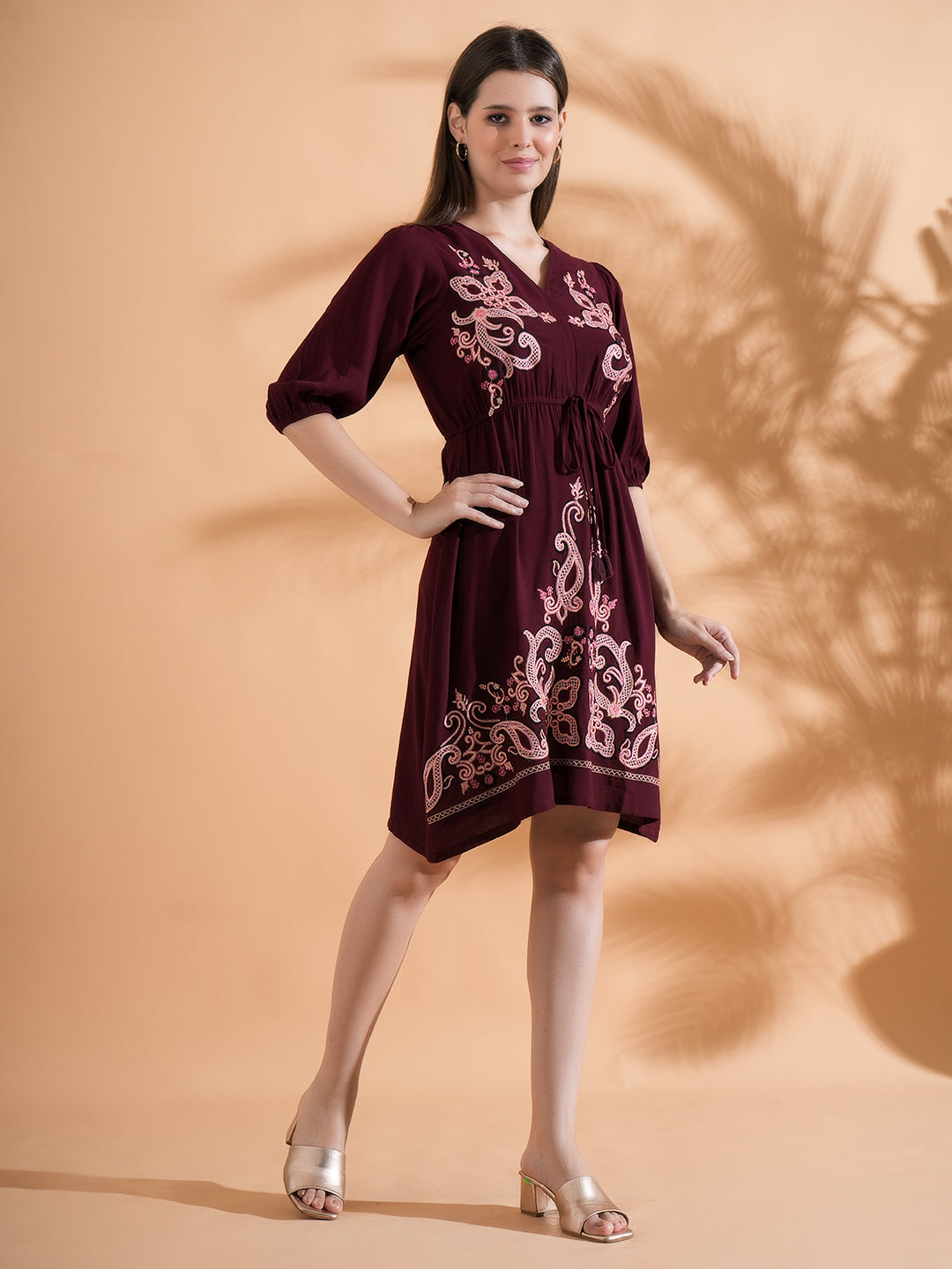 Fit & Flair Embroidered Dress