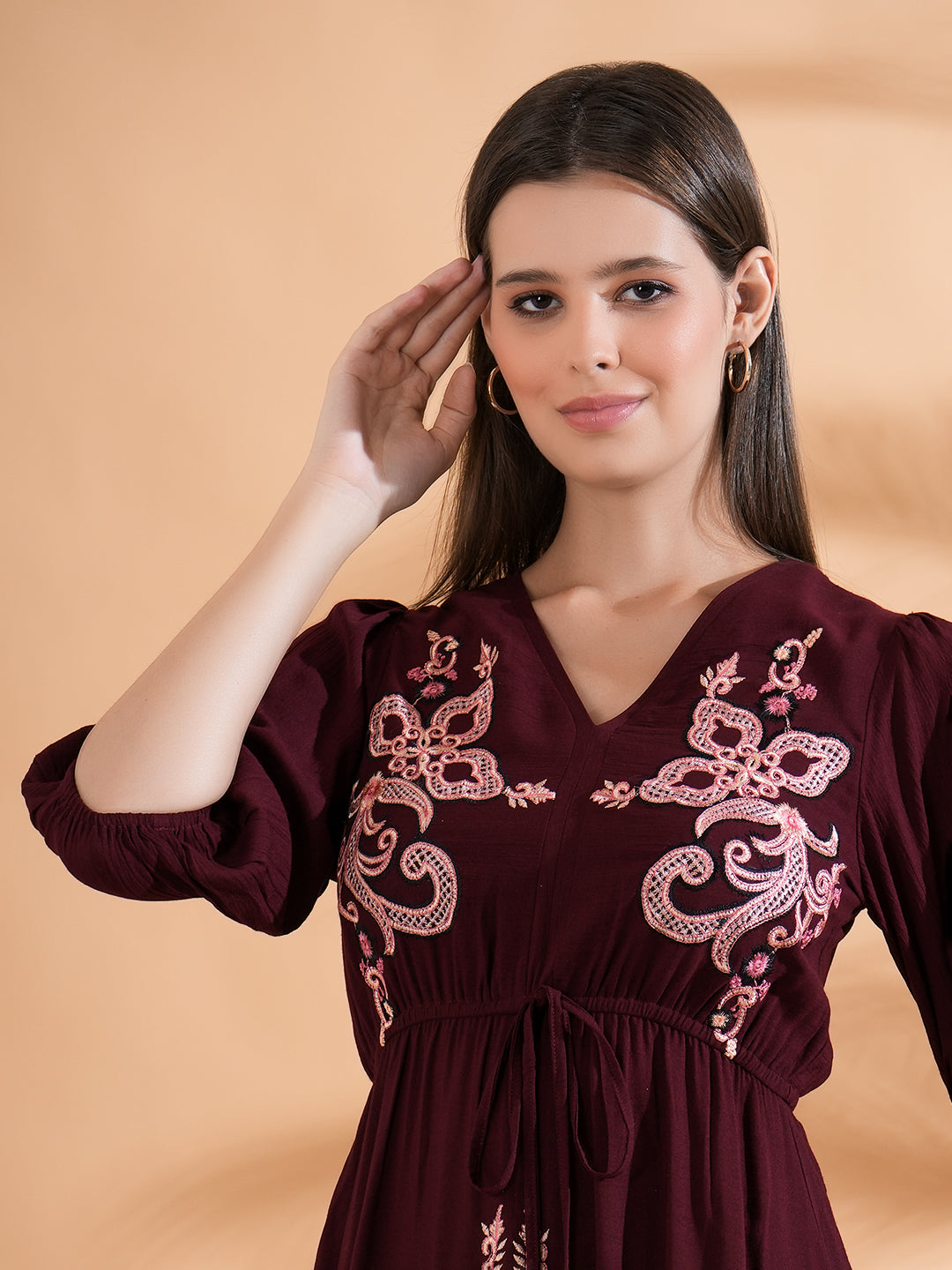 Fit & Flair Embroidered Dress
