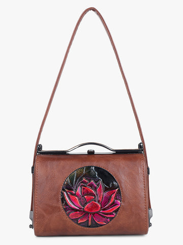 Printed Brown Handbag
