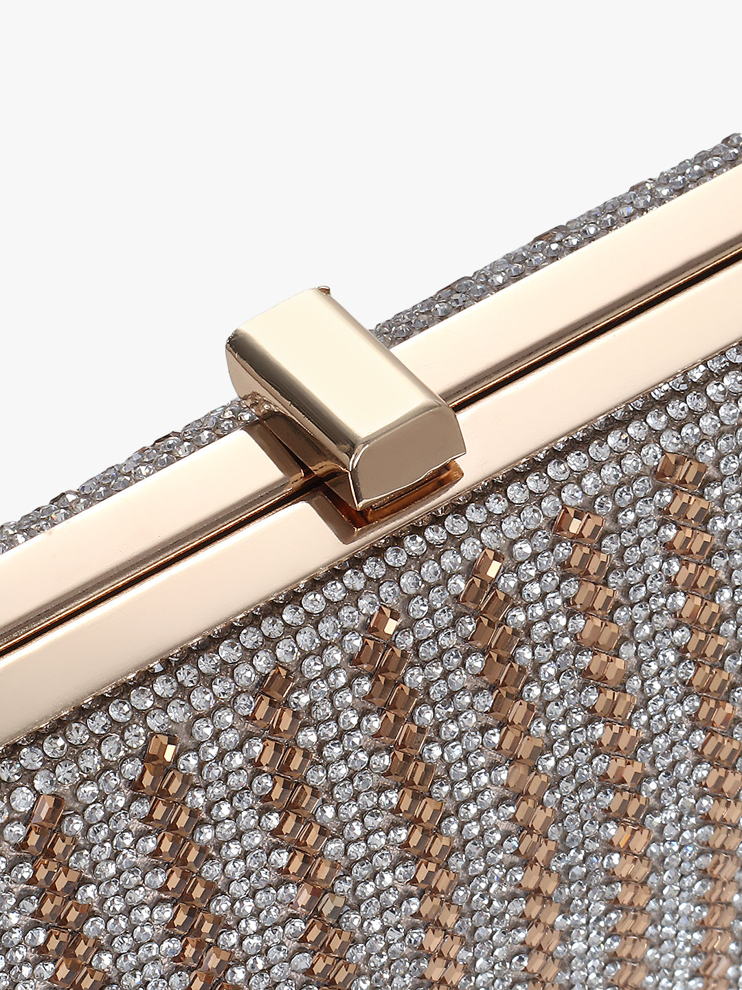 Embellished Striped Clutch