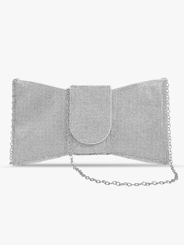 Embellished Silver Clutch