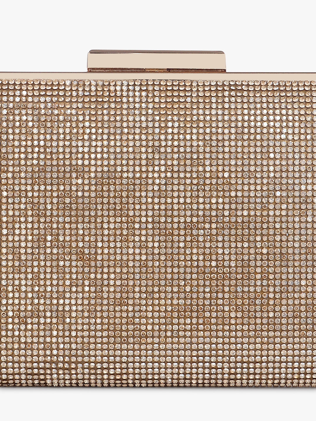 Structured Embellished Golden Clutch