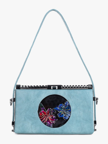 Printed Sky Blue Handbag